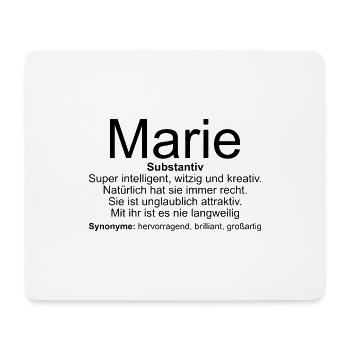 Name Definition Marie - Mousepad (Querformat) - Weiß - Vorne
