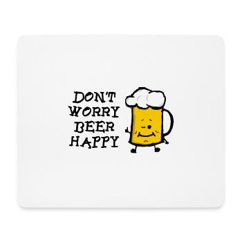 Don't Worry Beer Happy - Mousepad (Querformat) - Weiß - Vorne