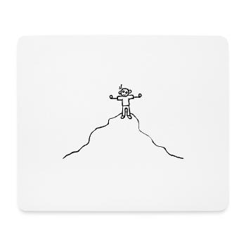 Stick figure on mountain - Free freedom - Mouse Pad (horizontal) - white - Front