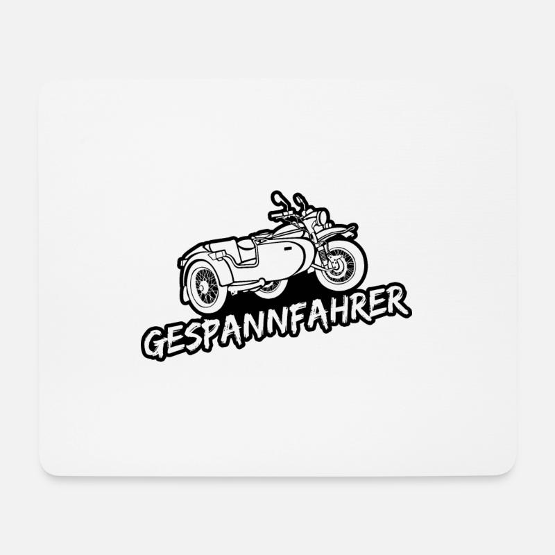 Gespannfahrer Ural Beiwagen Motorrad - Mousepad (Querformat) - Weiß