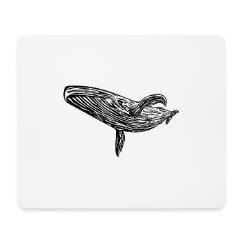 Huge Whale - Vintage Sea Creature Motif - Mouse Pad (horizontal) - white - Front