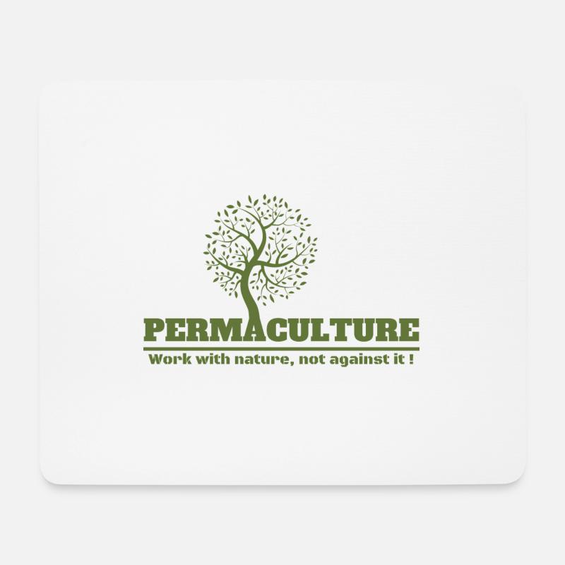 PERMAKULTUR arbeitet mit der Natur, nicht gegen sie - Mousepad (Querformat) - Weiß