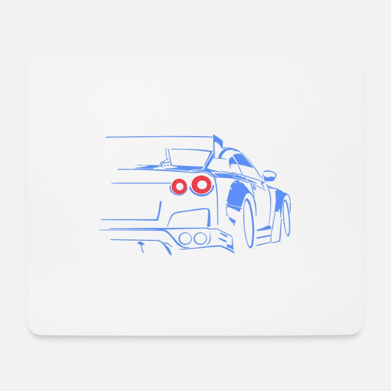 course de voiture tuning - Tapis de souris (format paysage) - blanc
