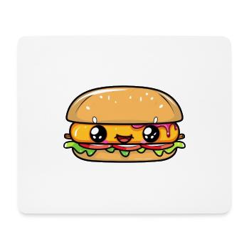 Burger avec un visage - Tapis de souris (format paysage) - blanc - Devant