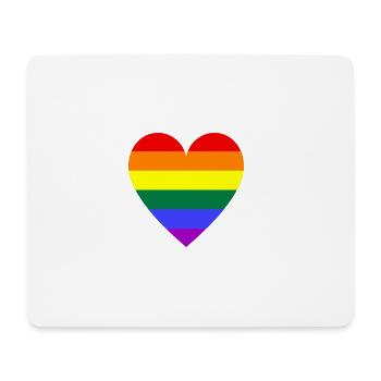 Regenbogen Herz - Mousepad (Querformat) - Weiß - Vorne