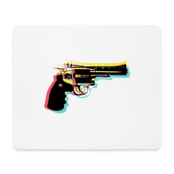 Revolver d’arme à feu - Tapis de souris (format paysage) - blanc - Devant