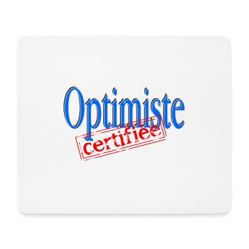 Optimiste certifiée - Tapis de souris (format paysage) - blanc - Devant