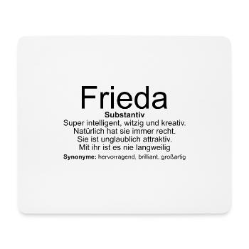Name Definition Frieda - Mousepad (Querformat) - Weiß - Vorne