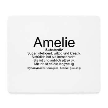 Name Definition Amelie - Mousepad (Querformat) - Weiß - Vorne