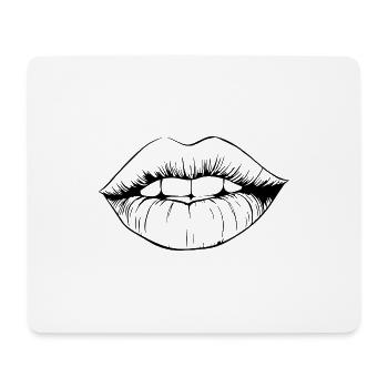 Lips, mouth, kissing lips - Mouse Pad (horizontal) - white - Front