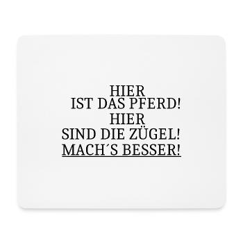 Pferd Zügel Mach s besser - Mousepad (Querformat) - Weiß - Vorne