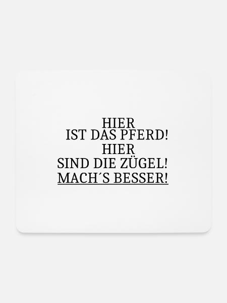 Pferd Zügel Mach s besser - Mousepad (Querformat) - Weiß