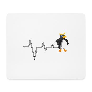 Penguin Heartbeat Fun - Tapis de souris (format paysage) - blanc - Devant