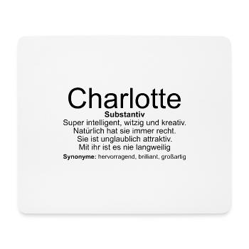 Name Definition Charlotte - Mousepad (Querformat) - Weiß - Vorne