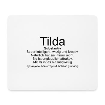 Name Definition Tilda - Mousepad (Querformat) - Weiß - Vorne