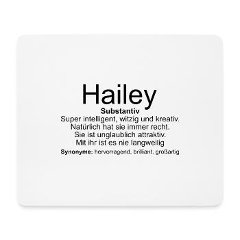 Name Definition Hailey - Mousepad (Querformat) - Weiß - Vorne