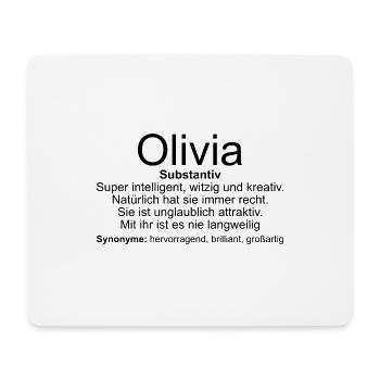 Name Definition Olivia - Mousepad (Querformat) - Weiß - Vorne