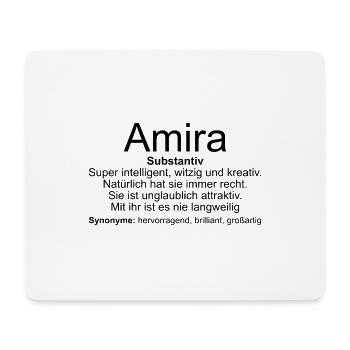 Name Definition Amira - Mousepad (Querformat) - Weiß - Vorne
