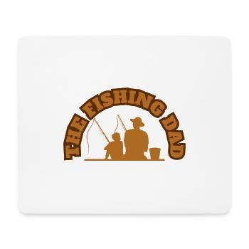 Le père pêcheur avec son fils Brown - Tapis de souris (format paysage) - blanc - Devant