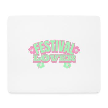 Festival Lover – Pastell Typo mit Hibiskus-Charme - Mousepad (Querformat) - Weiß - Vorne