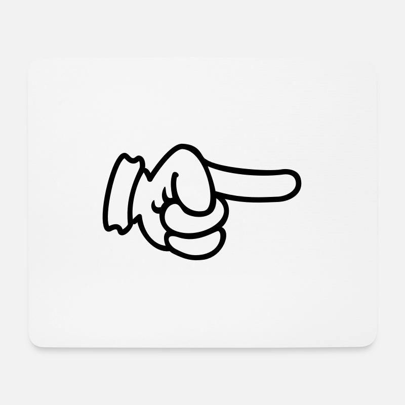 Doigt pointé / doigt pointé (contour 1c - Tapis de souris (format paysage) - blanc