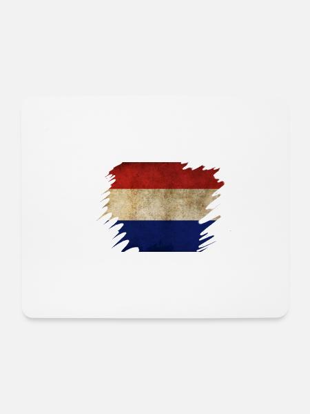 Grunge Holländisches Flaggendesign - Mousepad (Querformat) - Weiß