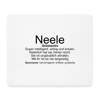 Name Definition Neele - Mousepad (Querformat) - Weiß - Vorne