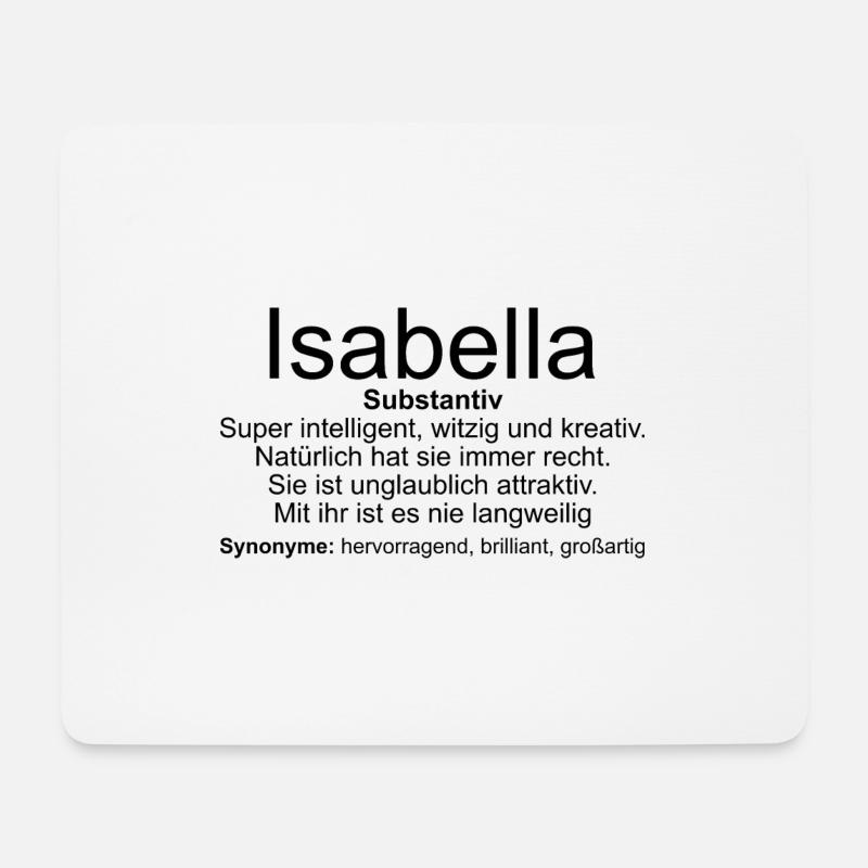 Name Definition Isabella - Mousepad (Querformat) - Weiß