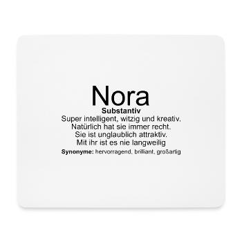 Name Definition Nora - Mousepad (Querformat) - Weiß - Vorne