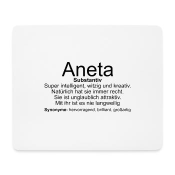 Name Definition Aneta - Mousepad (Querformat) - Weiß - Vorne