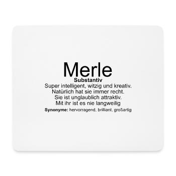Name Definition Merle - Mousepad (Querformat) - Weiß - Vorne