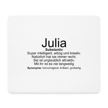 Name Definition Julia - Mousepad (Querformat) - Weiß - Vorne