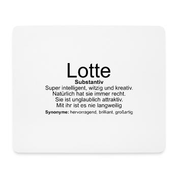 Name Definition Lotte - Mousepad (Querformat) - Weiß - Vorne