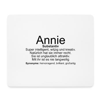 Name Definition Annie - Mousepad (Querformat) - Weiß - Vorne