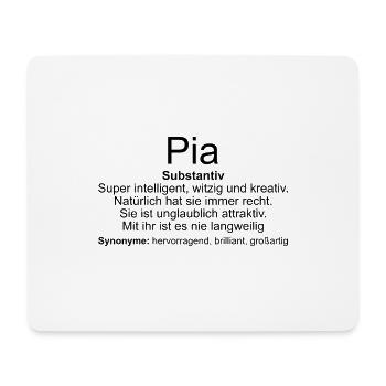 Name Definition Pia - Mousepad (Querformat) - Weiß - Vorne