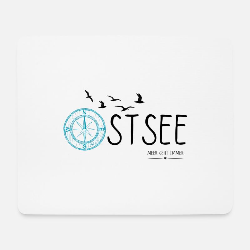 Ostseeliebe - Meerverliebt - Ostsee Shirt - Mousepad (Querformat) - Weiß