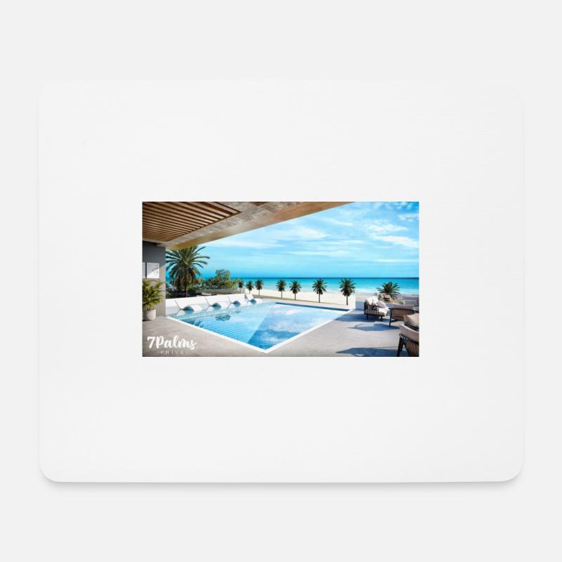 Pool und Strand - Mousepad (Querformat) - Weiß