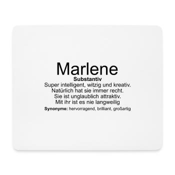Name Definition Marlene - Mouse Pad (horizontal) - white - Front