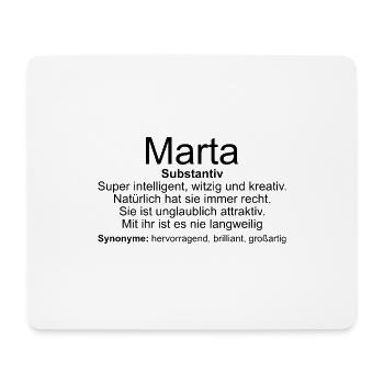 Name Definition Marta - Mousepad (Querformat) - Weiß - Vorne