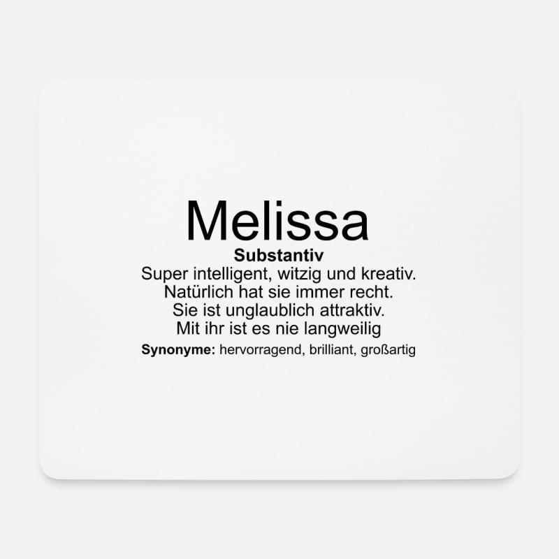 Name Definition Melissa - Mousepad (Querformat) - Weiß