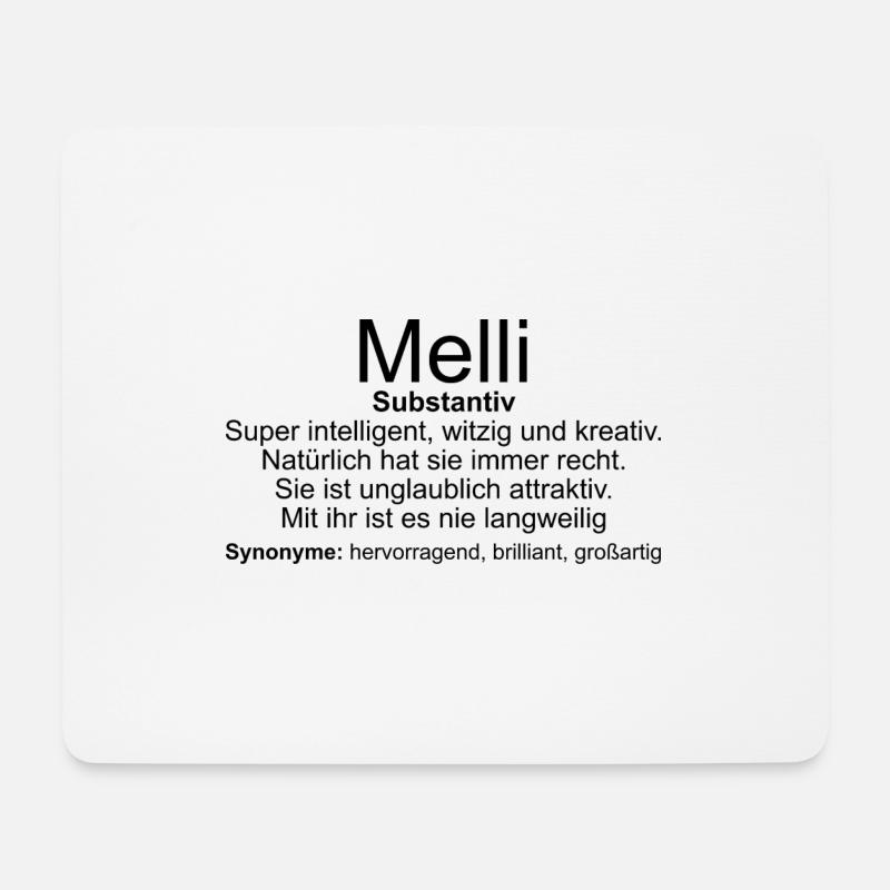 Name Definition Melli - Mousepad (Querformat) - Weiß