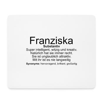 Name Definition Franziska - Mousepad (Querformat) - Weiß - Vorne