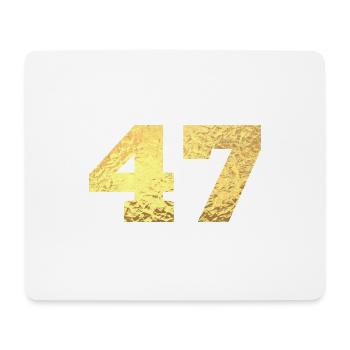 Numéro 47 paillettes doré - 47e anniversaire - Tapis de souris (format paysage) - blanc - Devant