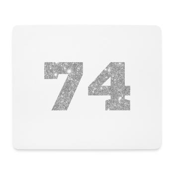 74 Silver Glitter - 74 Birthday - Mouse Pad (horizontal) - white - Front