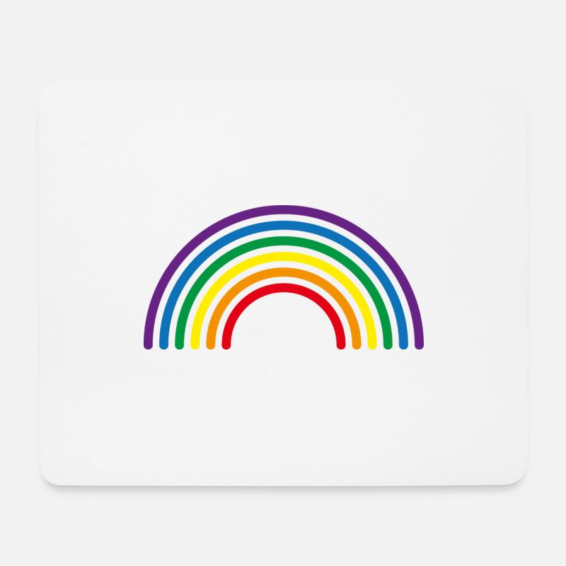 Regenbogen Mehrfarbige Linien - Mousepad (Querformat) - Weiß