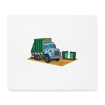 Camion à ordures amour collecte des ordures enfant garçon je cadeau - Tapis de souris (format paysage) - blanc - Devant