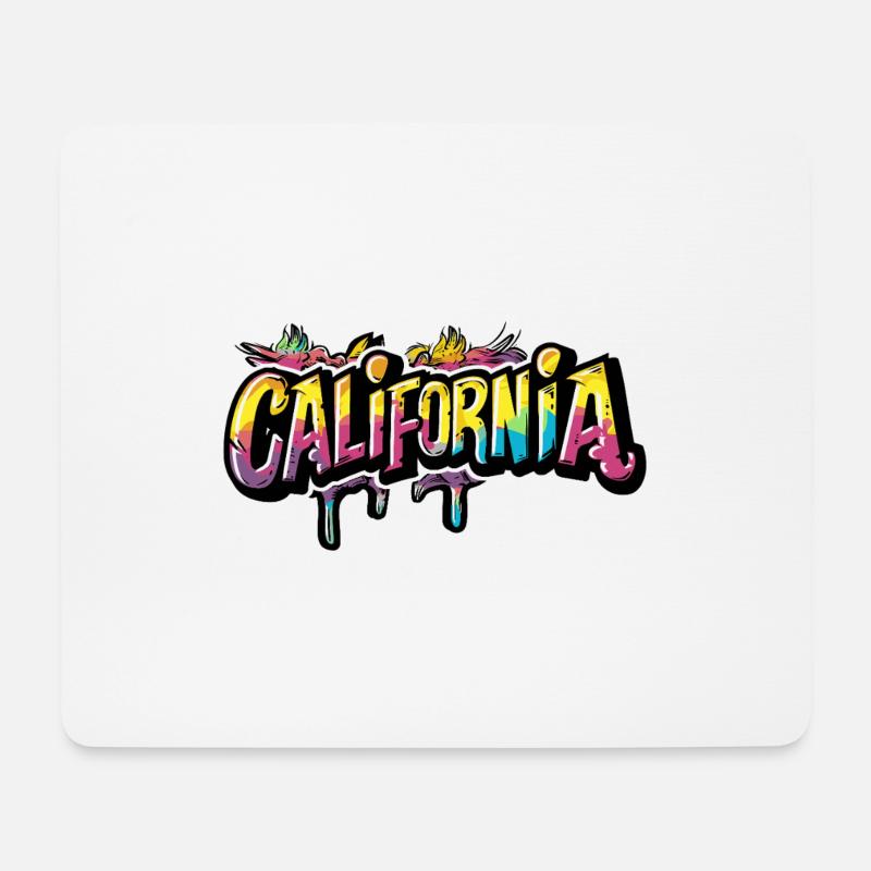 California summer vibes strand palmen - Mousepad (Querformat) - Weiß