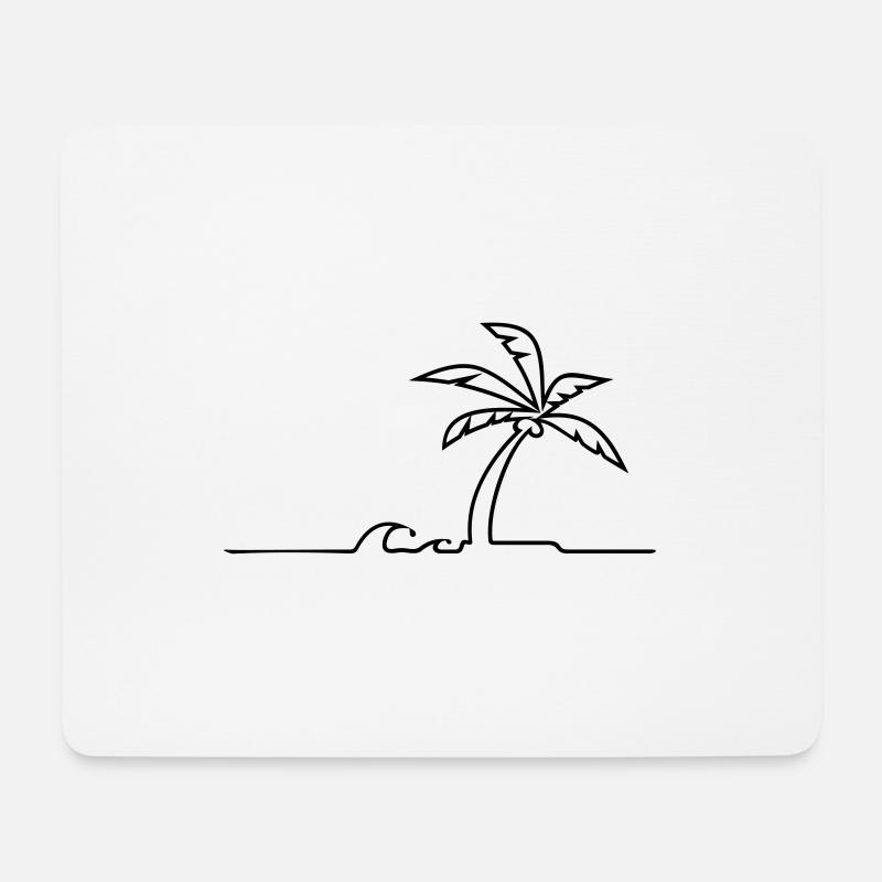 Palme de l’île / Island Palm Tree (1c) - Tapis de souris (format paysage) - blanc