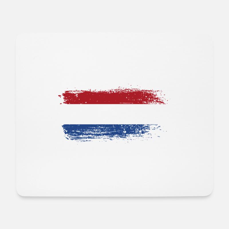 Pinselstrich Holländische Trikolore - Mousepad (Querformat) - Weiß