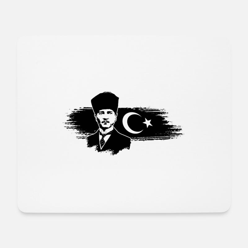 Mustafa Kemal Atatürk Türkei Flagge Geschenk - Mousepad (Querformat) - Weiß